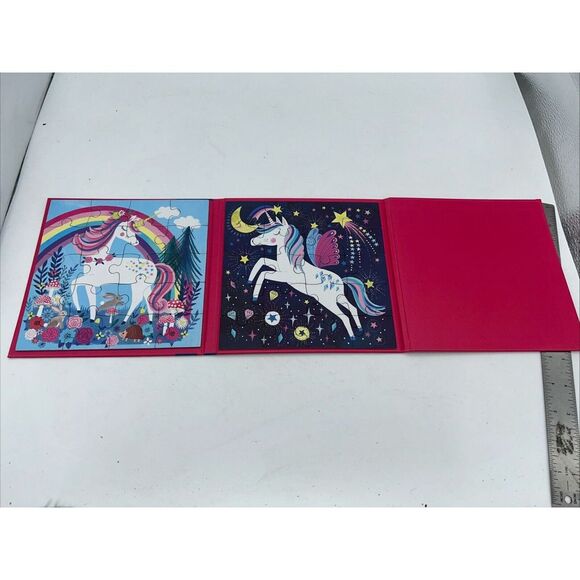 Mudpuppy Magical Unicorn - Tri Fold Magnetic Puzzles Featuring Two 20 Piece ... - Picture 3 of 3